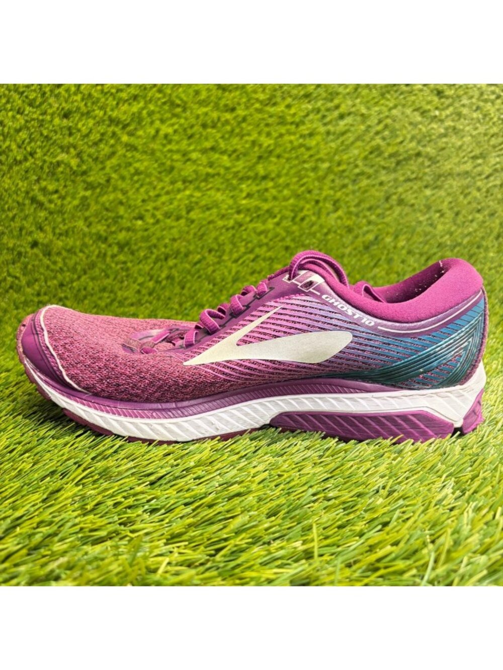 Brooks Ghost 10 Womens Size 9 Purple Blue White Athletic Running Shoes Sneakers - Picture 2 of 12